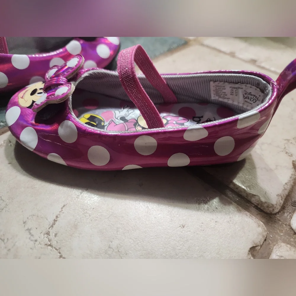 Disney Baby Walker Shoes Pink White Minnie Mouse